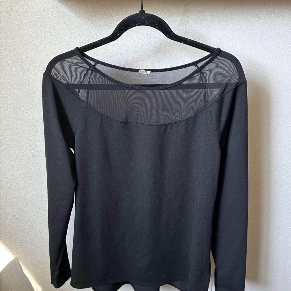 The North Face Black Long-Sleeve Top with Mesh Yoke